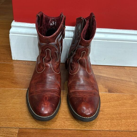 Ariat Billie Unbridled Red Leather Western Cowgirl Boots size 6.5 - Picture 2 of 12